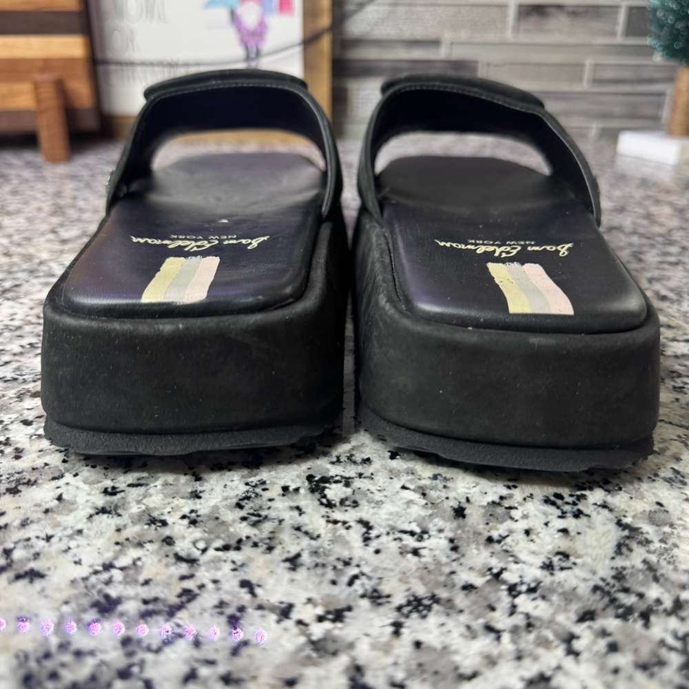 Sam Edelman Wendy Platform Black Slide Sandals Size 38 - Picture 6 of 10